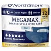 Northshore MEGAMAX Tab-Style Briefs, Blue, Large, 42"-54", 40PK 1289